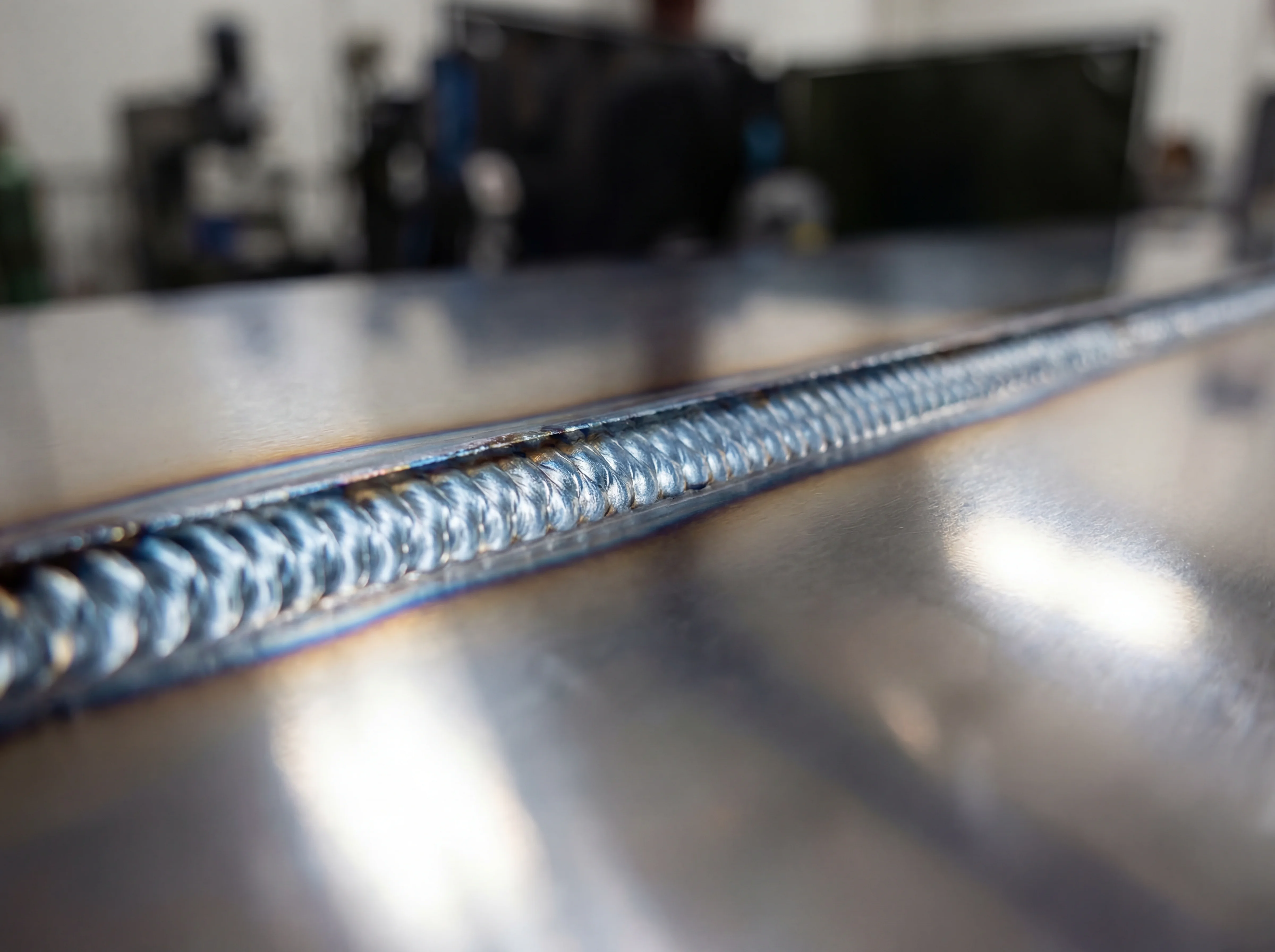 アルミTIG溶接のアップ写真