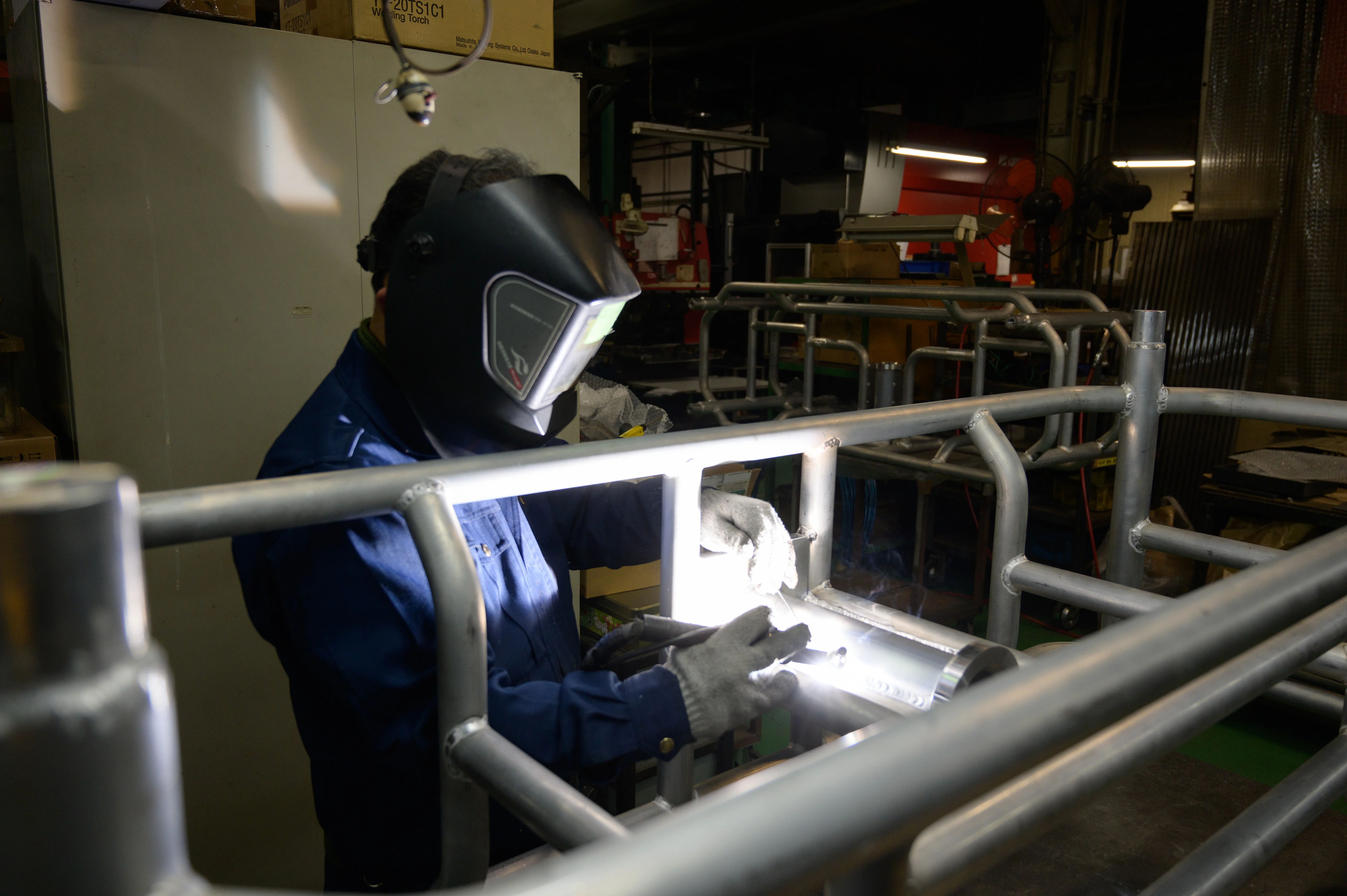 アルミTIG溶接の作業写真