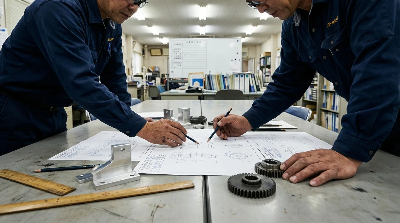 一貫加工と分業加工のフロー比較。一貫加工は工程間の輸送・管理コストを削減