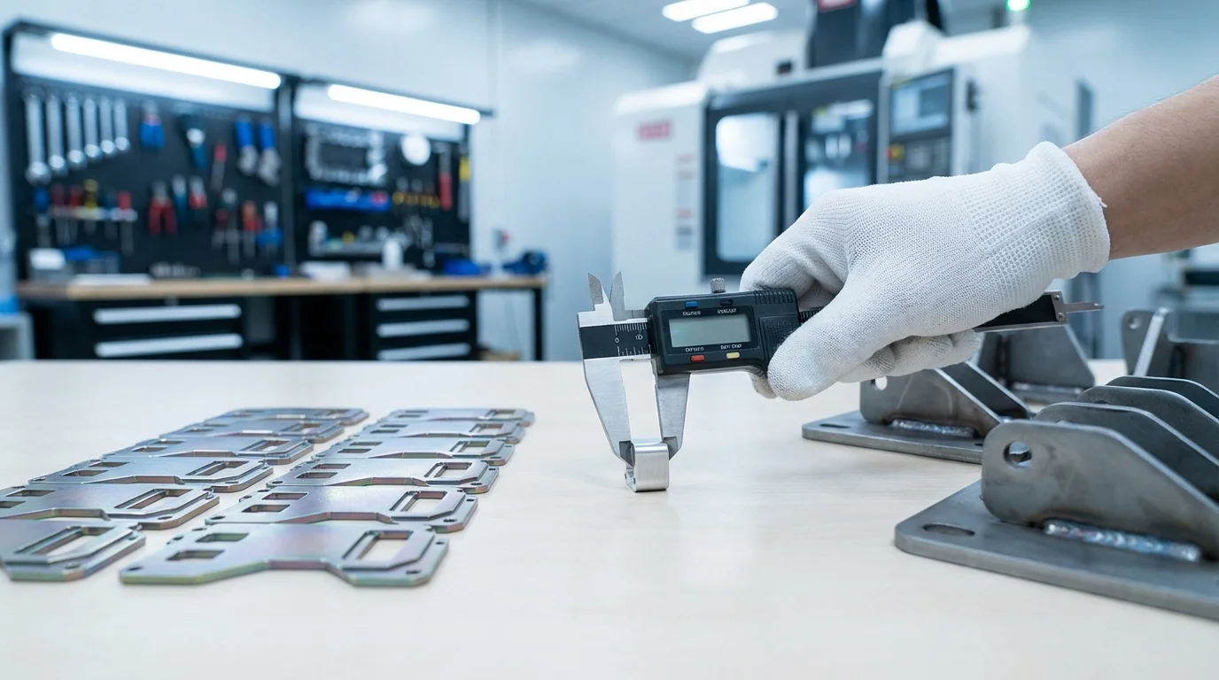 精密板金と一般板金の比較。精密板金は電子機器筐体などの高精度部品、一般板金はダクトや架台などの構造物