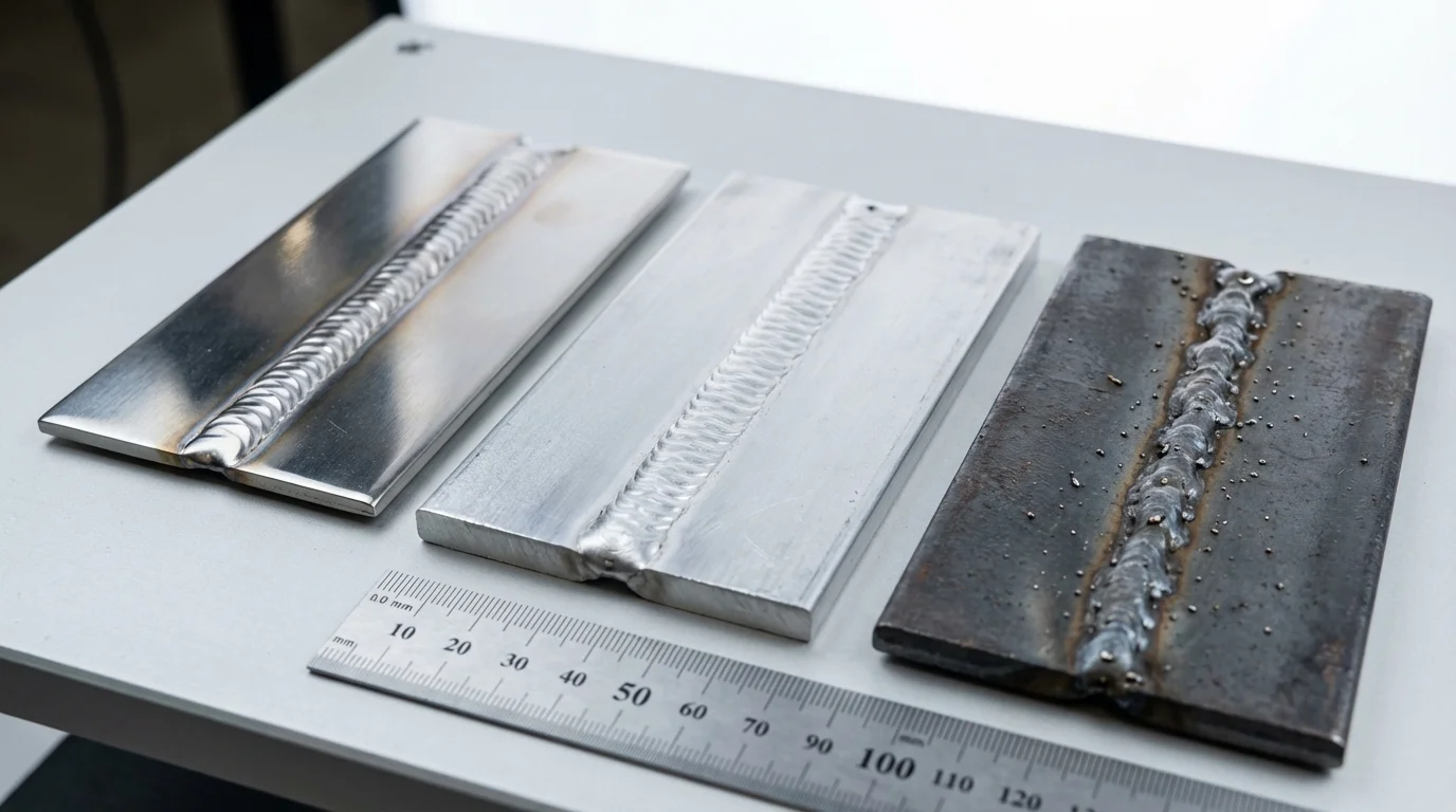 TIG・MIG・CO2溶接の溶接ビード外観比較。TIGが最も均一で美しい仕上がり