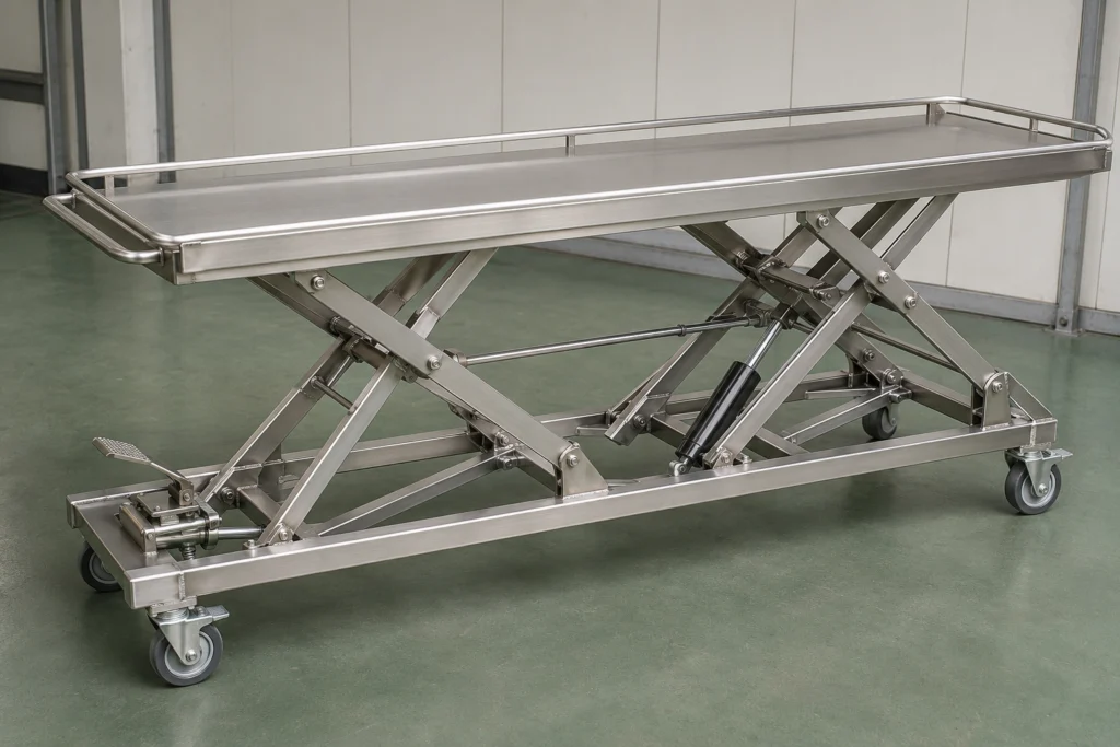 ステンレス昇降台車（SUS304・700×2200×900mm）の製作事例